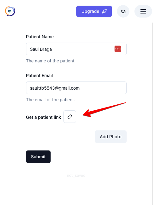 Generate a patient link for PD measurement